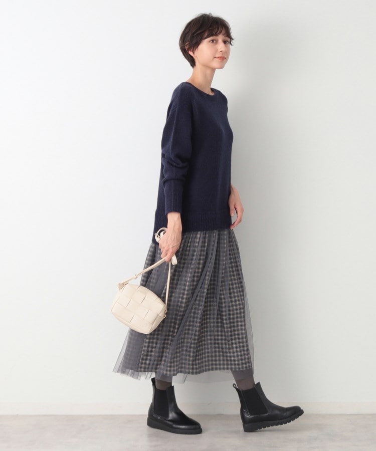 デッサン(レディース)(Dessin(Ladies))の【洗える】チュールスカート付ニットワンピース6