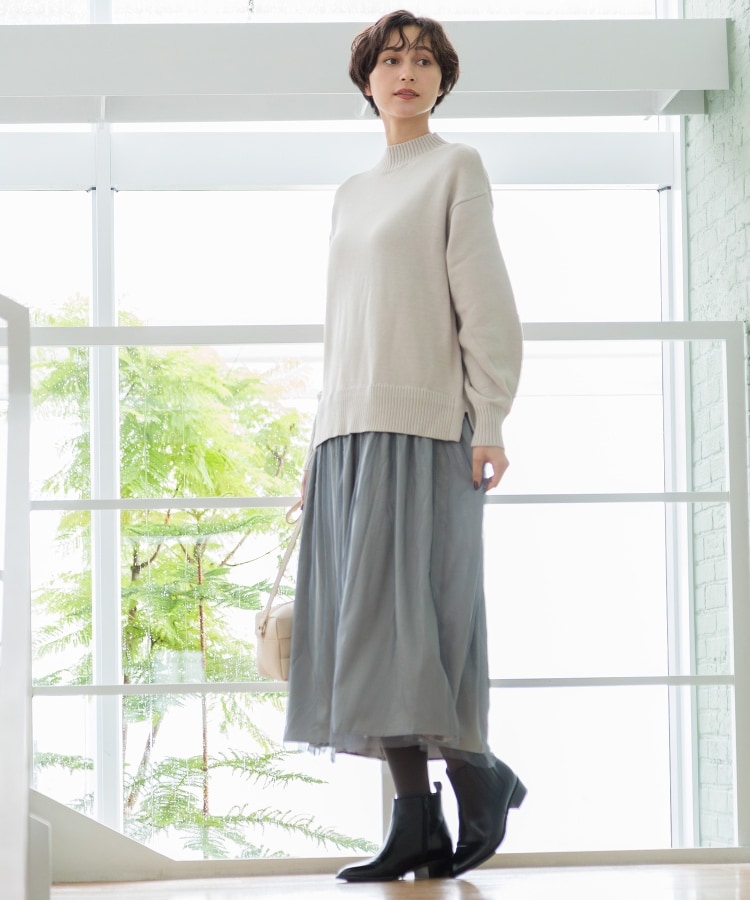 デッサン(レディース)(Dessin(Ladies))の【洗える】チュールスカートドッキングワンピース1