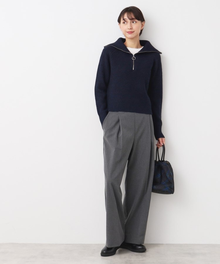 デッサン(レディース)(Dessin(Ladies))の【洗える】クロップド丈ハーフジップニット7