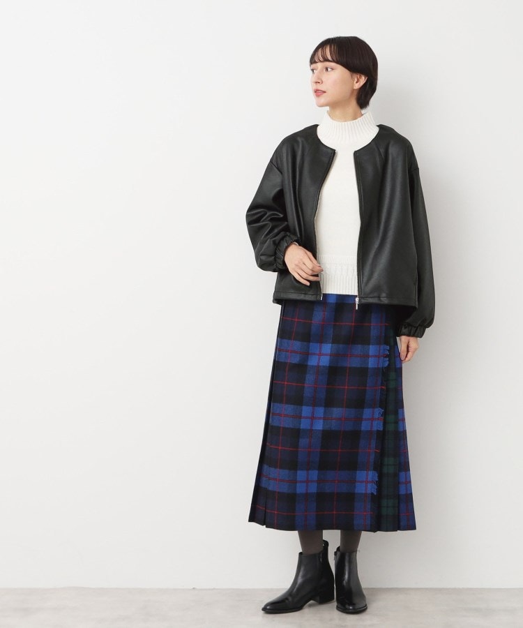 デッサン(レディース)(Dessin(Ladies))の【洗える】レザー調クルーネックジャケット3