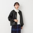 デッサン(レディース)(Dessin(Ladies))の【洗える】レザー調クルーネックジャケット ブラック(019)