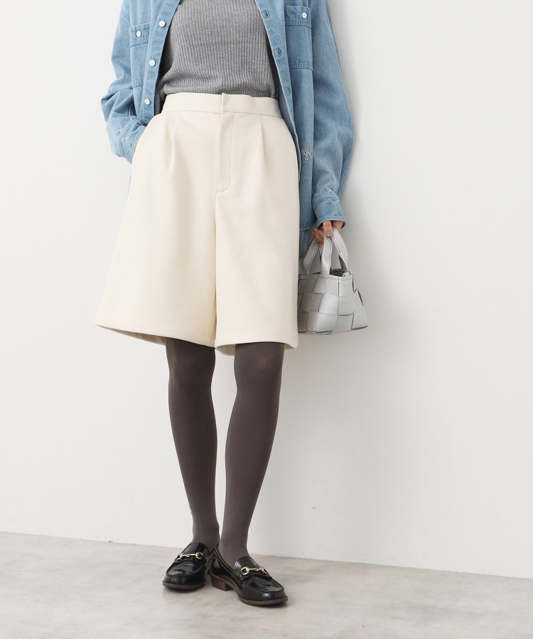 デッサン(レディース)(Dessin(Ladies))の【洗える】レザー調ハーフパンツ5