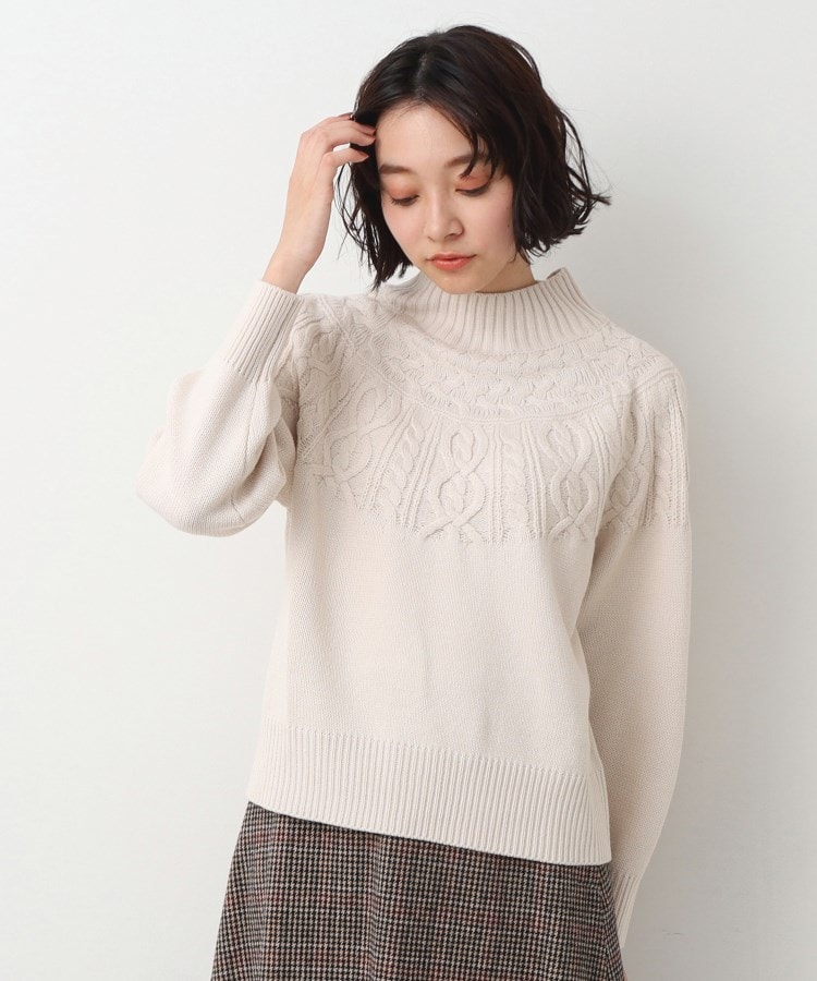 洗える・4サイズ展開】求心ケーブルニット(XS~L)(ニット 洗える・4サイズ展開】求心ケーブルニット(XS~L)(ニット
