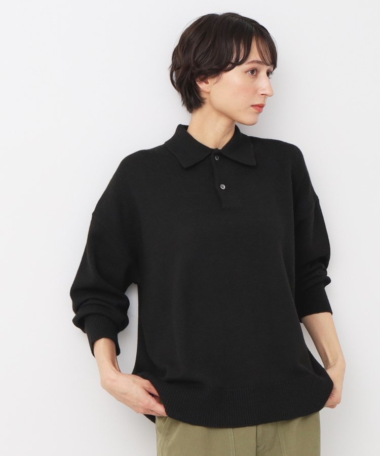 デッサン(レディース)(Dessin(Ladies))の【洗える】ボタン付きニットポロ9