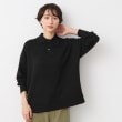 デッサン(レディース)(Dessin(Ladies))の【洗える】ボタン付きニットポロ ブラック(019)