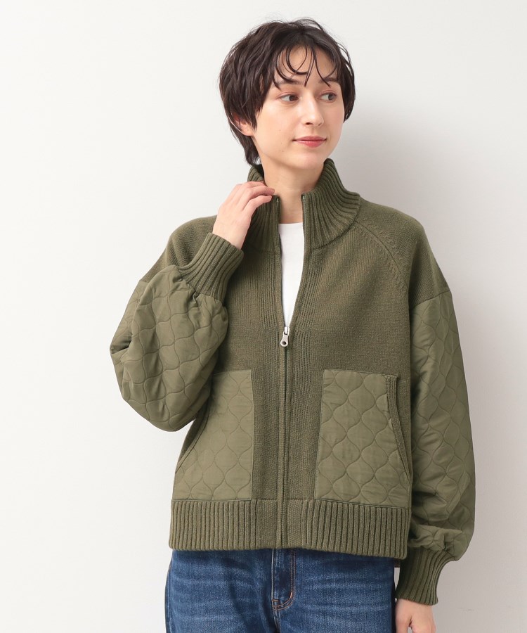 デッサン(レディース)(Dessin(Ladies))の【洗える】キルト付きジップアップカーディガン5