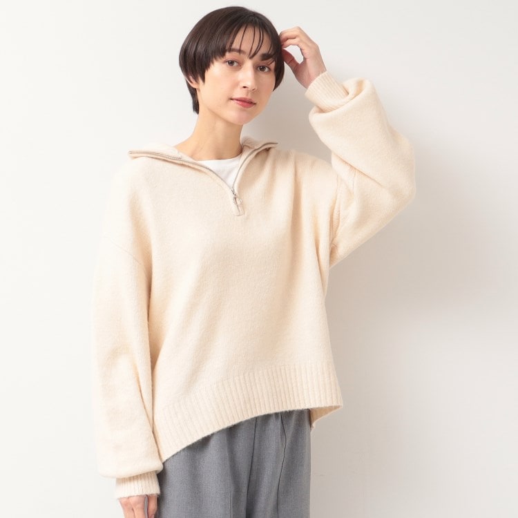 デッサン(レディース)(Dessin(Ladies))の【洗える】ハーフジップニット ニット/セーター
