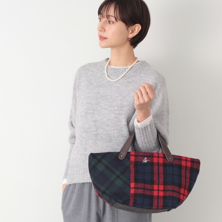 デッサン(レディース)(Dessin(Ladies))のチェックボートトート ハンドバッグ