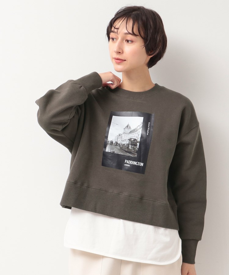 デッサン(レディース)(Dessin(Ladies))の【洗える】フォントプリントスウェット チャコールグレー(014)