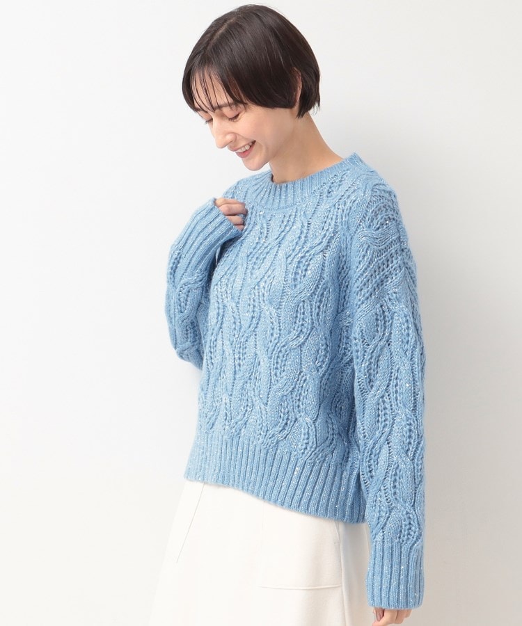 デッサン(レディース)(Dessin(Ladies))の【洗える】スパンコールケーブルラメニット10