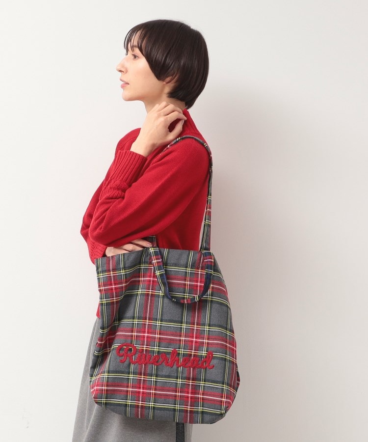 デッサン(レディース)(Dessin(Ladies))の【軽量・2WAY・A4サイズ可】刺繍チェックトート1