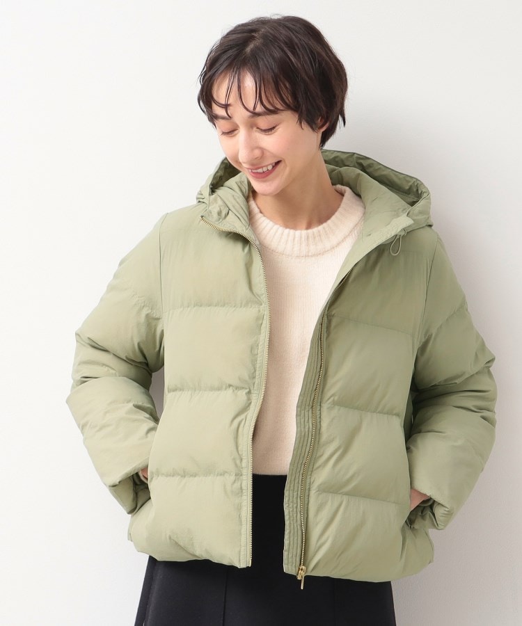 デッサン(レディース)(Dessin(Ladies))のフード付き中綿ショートコート オリーブグリーン(026)