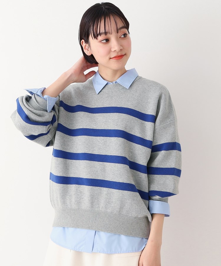 デッサン(レディース)(Dessin(Ladies))の【洗える】クルーネックボーダープルオーバー（XS～L）5