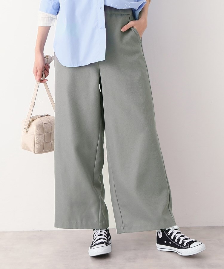 後ろゴム・洗える】ノータックワイドパンツ（XS～L）（フル