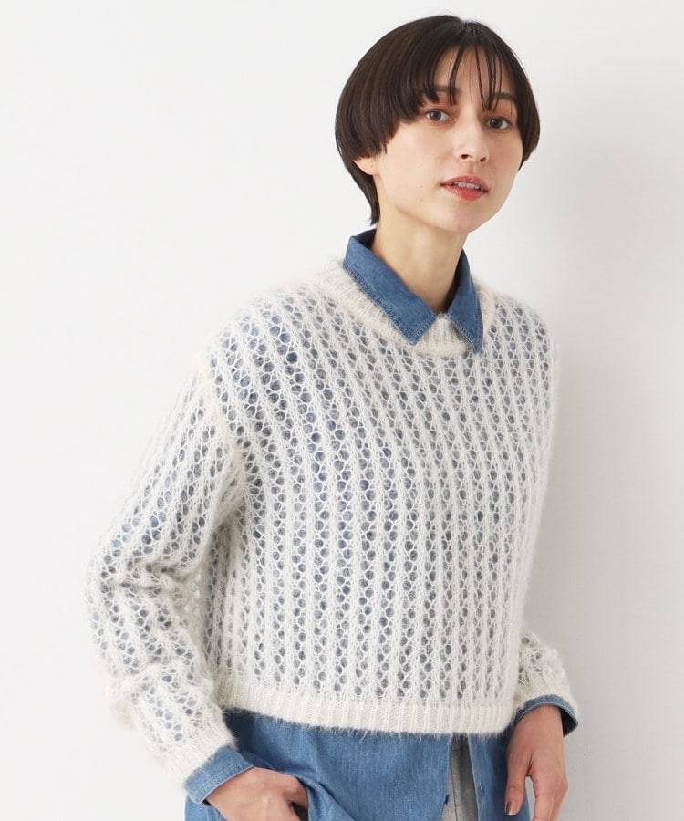 デッサン(レディース)(Dessin(Ladies))の【洗える】ショート丈メッシュラメニット（S～L）2