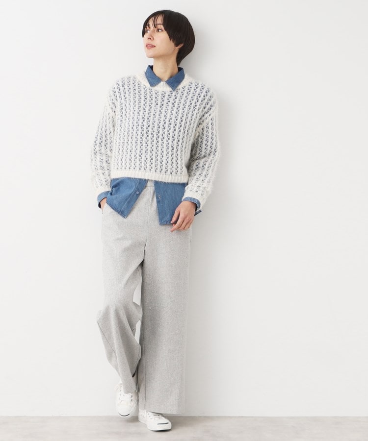 デッサン(レディース)(Dessin(Ladies))の【洗える】ショート丈メッシュラメニット（S～L）3