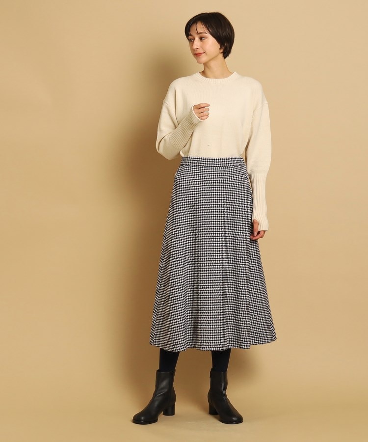 洗える】千鳥柄フレアースカート(XS~L)(ミモレスカート 洗える】千鳥柄フレアースカート(XS~L)(ミモレスカート