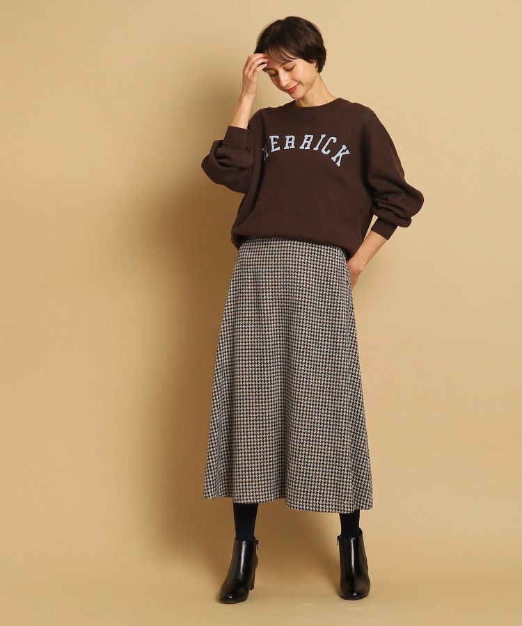 洗える】千鳥柄フレアースカート(XS~L)(ミモレスカート 洗える】千鳥柄フレアースカート(XS~L)(ミモレスカート
