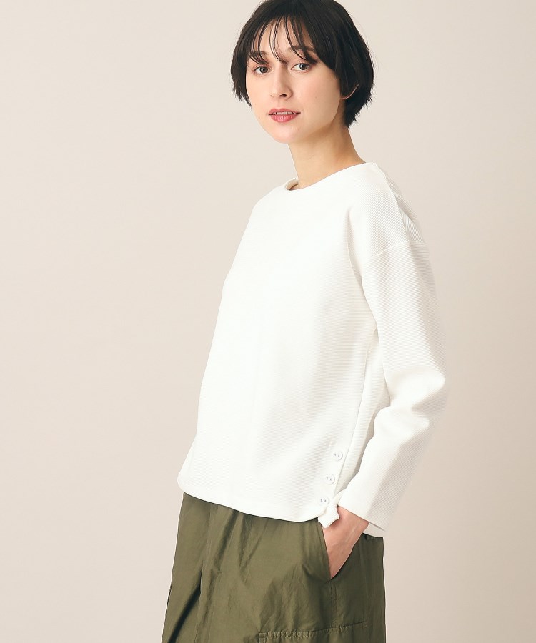 洗える】サイドボタン付きカットソー(XS~L)(カットソー 洗える】サイドボタン付きカットソー(XS~L)(カットソー