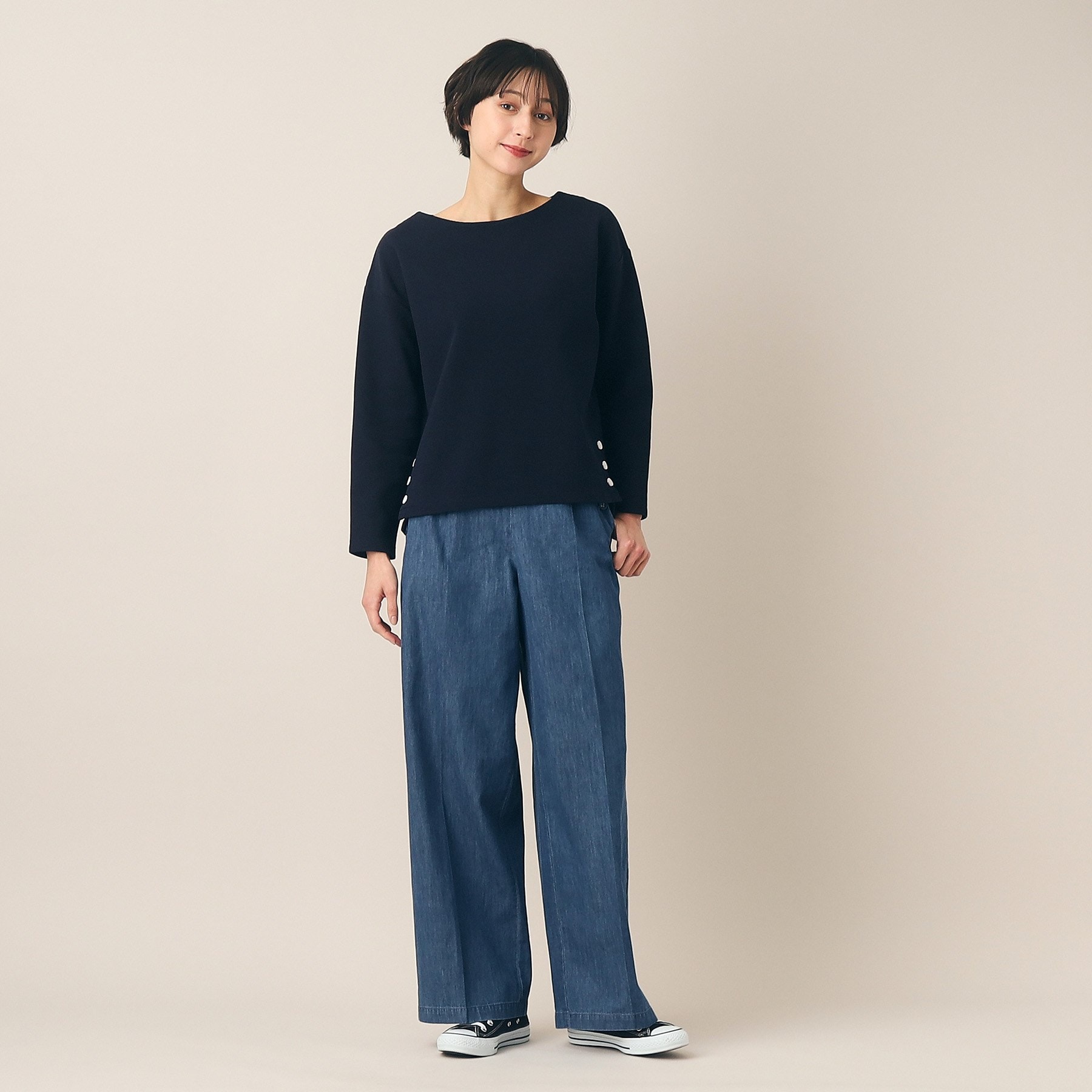 デッサン(レディース)(Dessin(Ladies))の【洗える】サイドボタン付きカットソー（XS～L）10