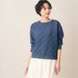 デッサン(レディース)(Dessin(Ladies))の【洗える】スクエアチェック柄ニット ブルー(092)