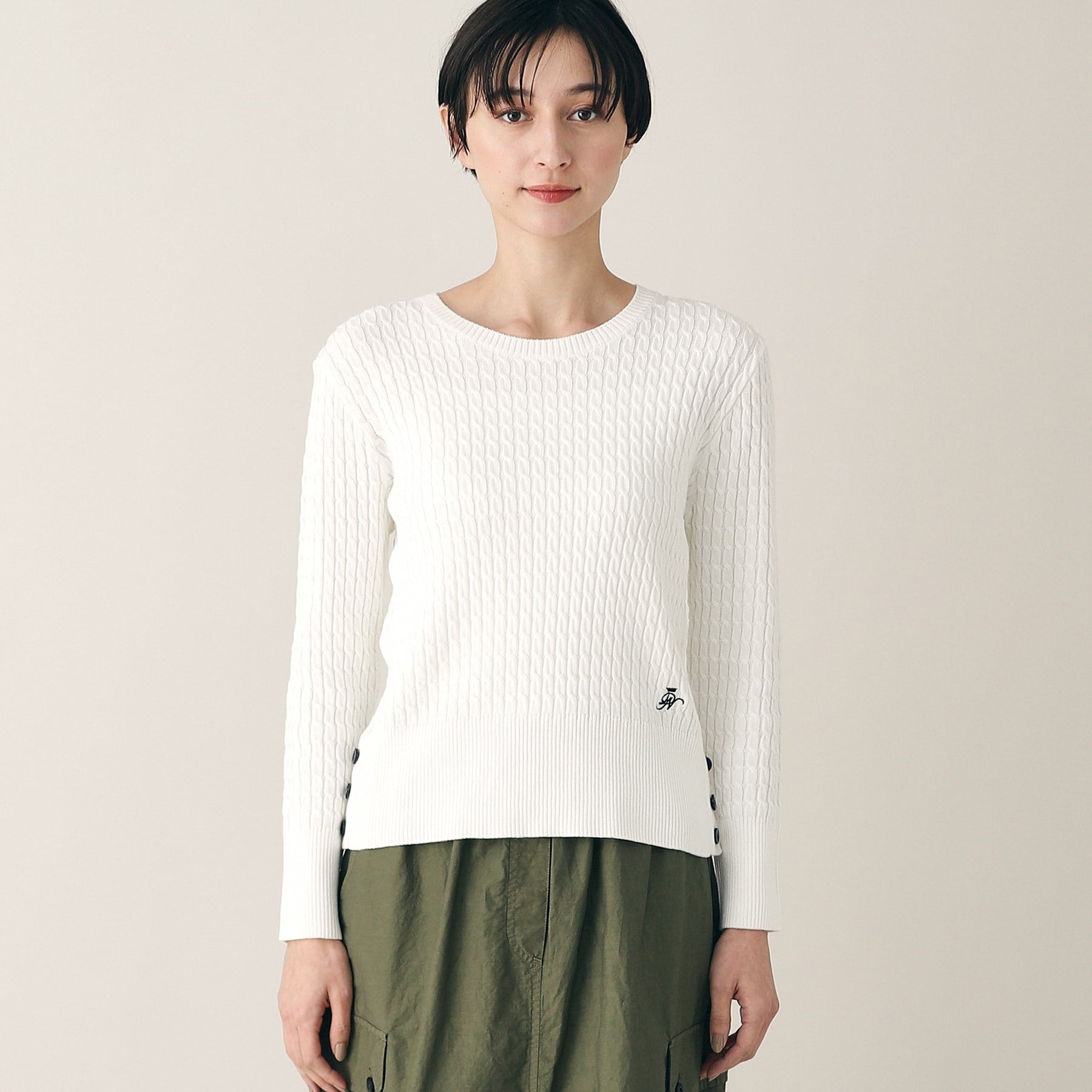 デッサン(レディース)(Dessin(Ladies))の【定番・洗える】ケーブルマリンボタンニット（XS～L）20