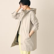チェック柄ライナー付き・洗える】フーデッドコート(S~L チェック柄ライナー付き・洗える】フーデッドコート(S~L