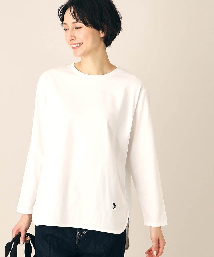 デッサン(レディース)(Dessin(Ladies))の【レイヤードに便利・洗える】ロングスリーブTシャツ（XS～L） ホワイト(002)