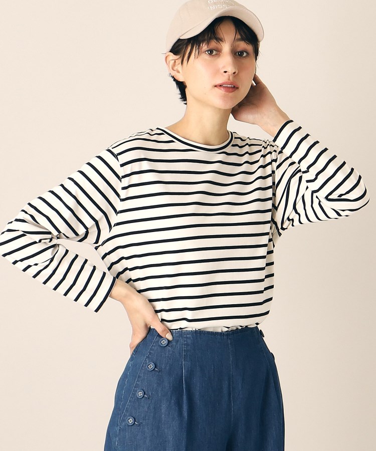 デッサン(レディース)(Dessin(Ladies))の【レイヤードに便利・洗える】ロングスリーブTシャツ（XS～L） ブラック(319)