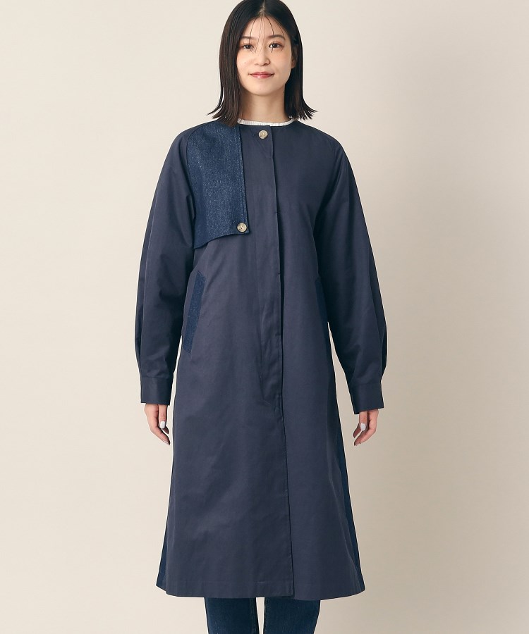 デッサン(レディース)(Dessin(Ladies))の【洗える】デニム切替クルーネックコート9