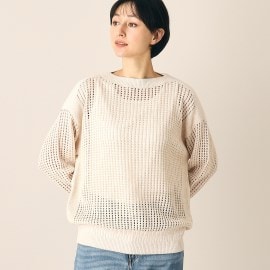 デッサン(レディース)(Dessin(Ladies))の【洗える】ボートネックメッシュニット