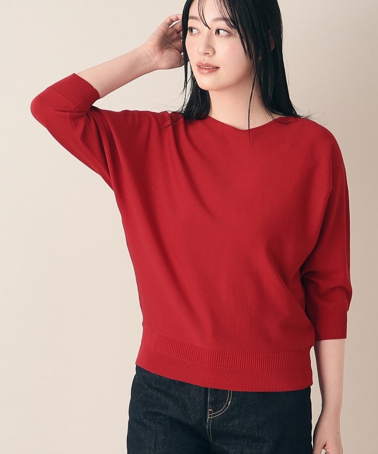 洗える】後ろボタンニットプルオーバー(XS~L)(ニット 洗える】後ろボタンニットプルオーバー(XS~L)(ニット
