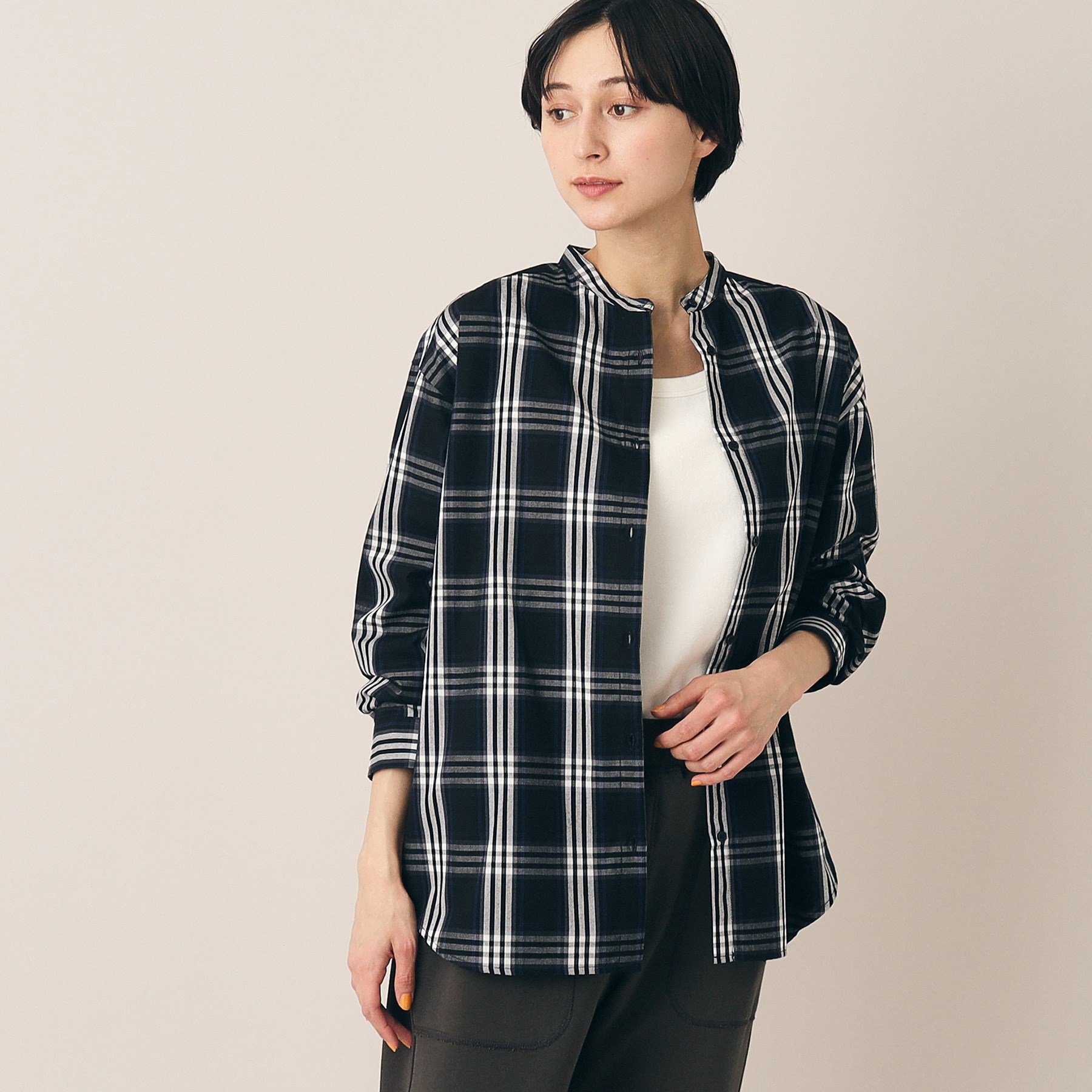 デッサン(レディース)(Dessin(Ladies))の【洗える】バンドカラーシャツ（XS～L）6