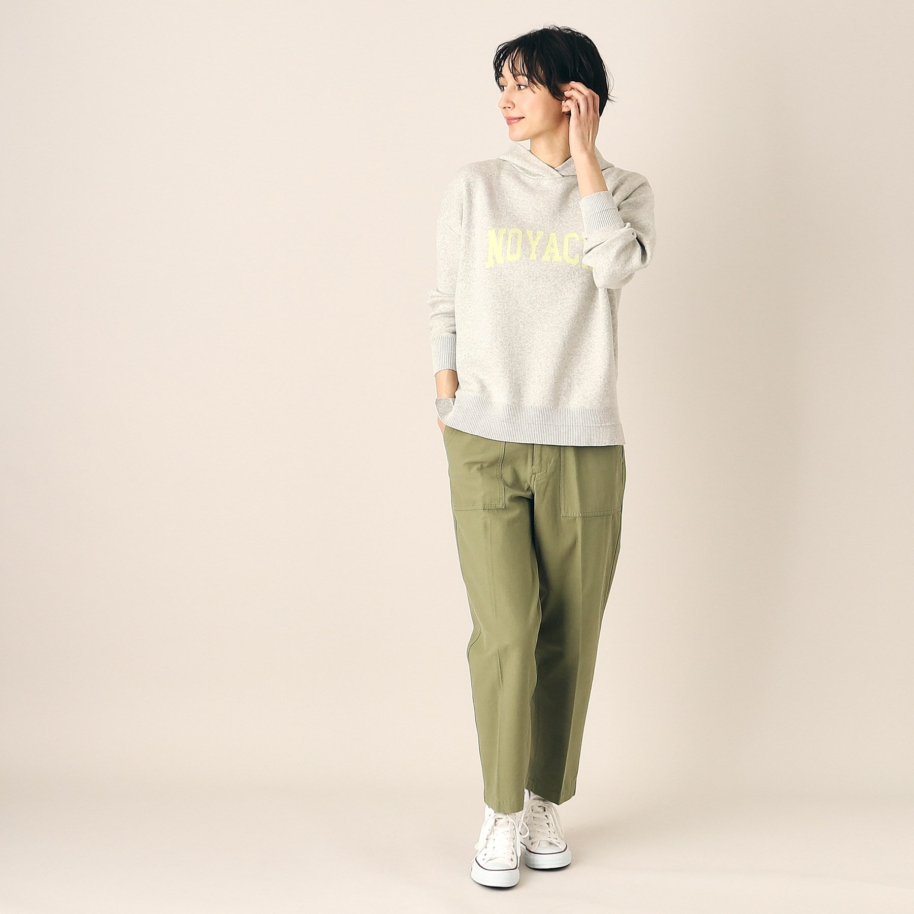 デッサン(レディース)(Dessin(Ladies))の【洗える】フーデッドロゴニット（XS～L）11