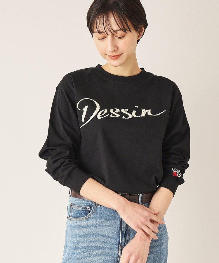 デッサン(レディース)(Dessin(Ladies))の【洗える】デッサンロゴ ロングスリーブTシャツ ブラック(019)