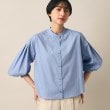 デッサン(レディース)(Dessin(Ladies))の【洗える】ボリュームスリーブバンドカラーシャツ（S～L） ブルー(091)