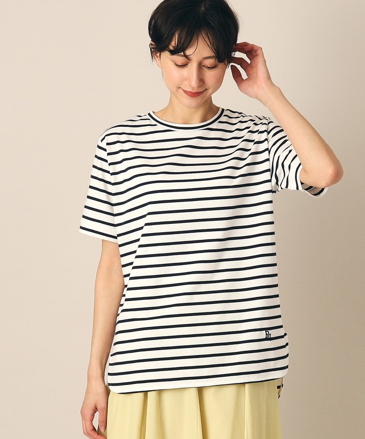 デッサン(レディース)(Dessin(Ladies))の【レイヤード・一枚着】シャツテールTシャツ（XS～L） スミクロ(318)