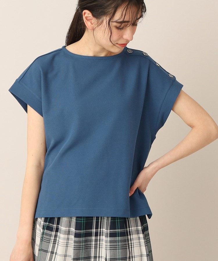 デッサン(レディース)(Dessin(Ladies))の【洗える】アンカーボタン付きカットソー（XS～L） ブルー(092)