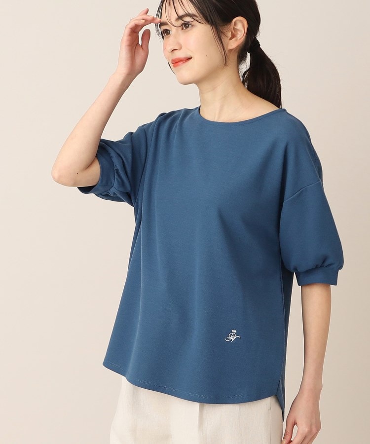 デッサン(レディース)(Dessin(Ladies))の【洗える】バルーン5分袖カットソー（XS～L） ブルー(092)