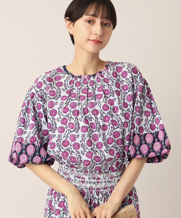 デッサン(レディース)(Dessin(Ladies))の【インド製】プリントブラウス1