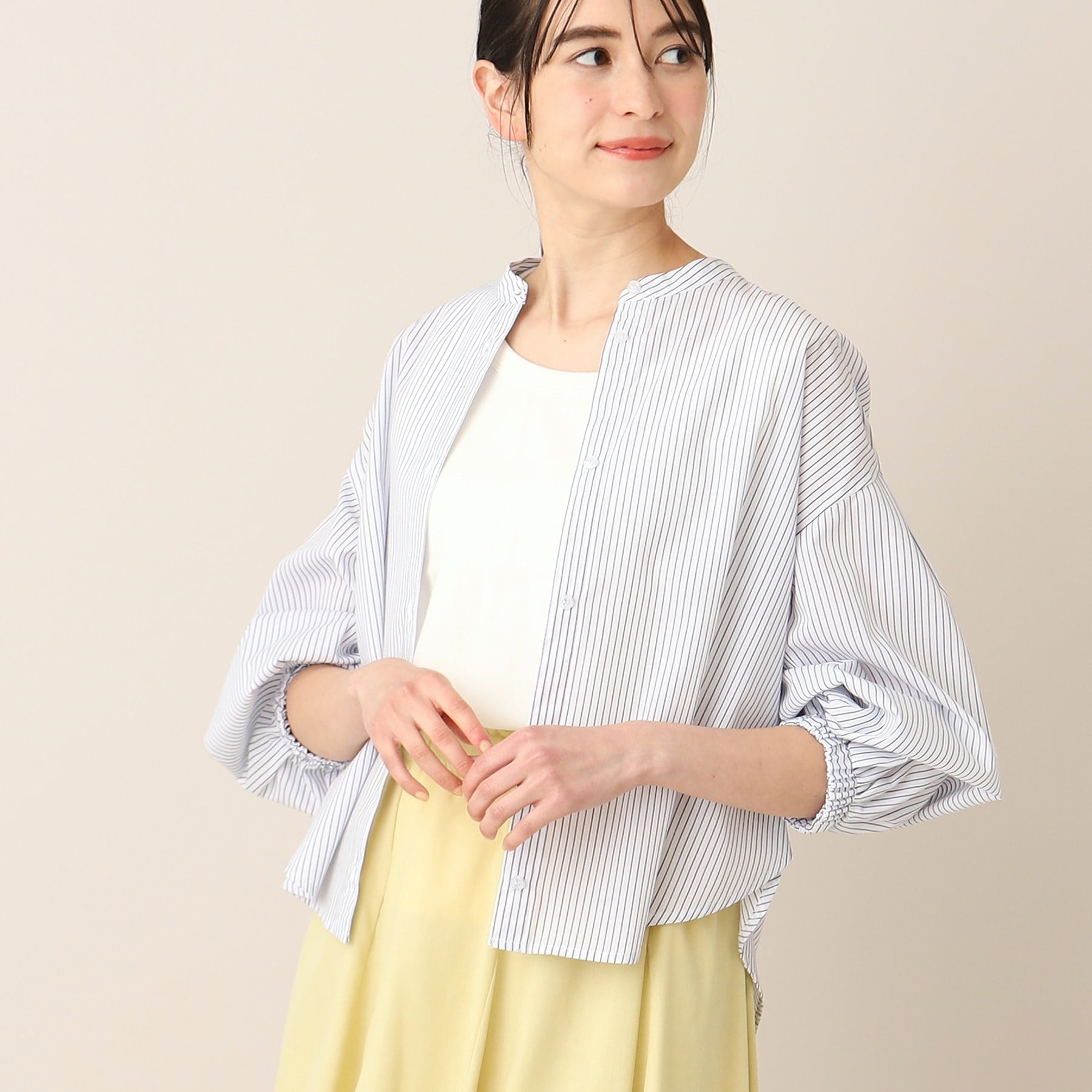 デッサン(レディース)(Dessin(Ladies))の【洗える】バンドカラーシャツ（XS～L）10