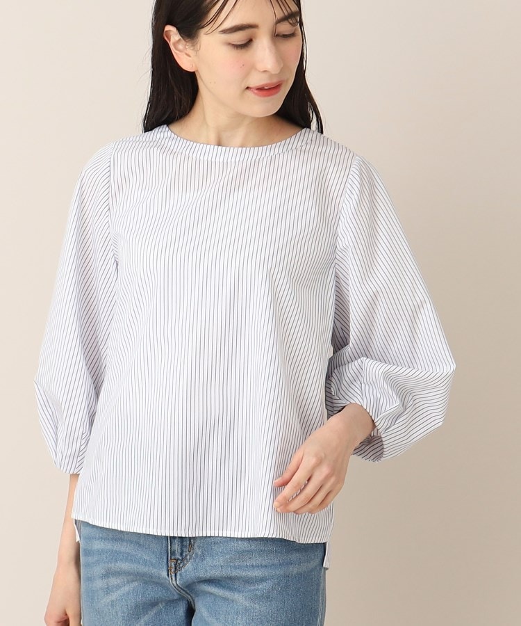 デッサン(レディース)(Dessin(Ladies))の【洗える】クルーネックブラウス（XS～L） ホワイト(301)