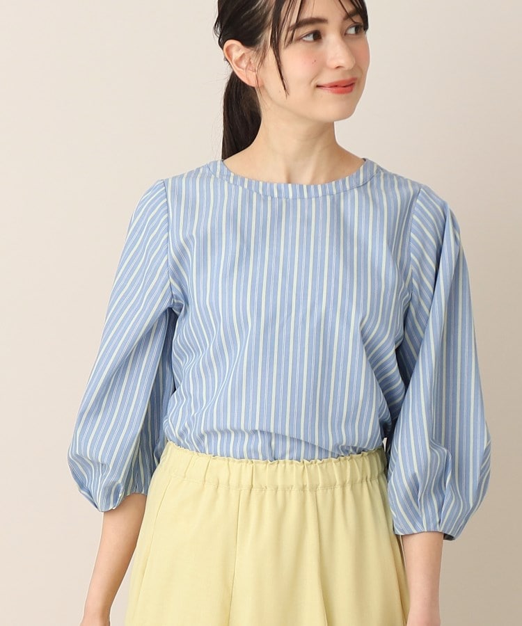 デッサン(レディース)(Dessin(Ladies))の【洗える】クルーネックブラウス（XS～L） グリーン(325)