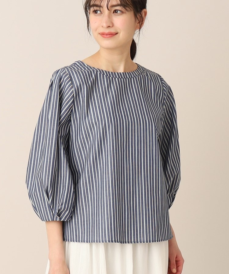 デッサン(レディース)(Dessin(Ladies))の【洗える】クルーネックブラウス（XS～L） カーキ(327)