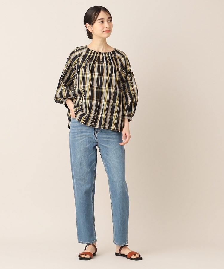 洗える】タック入りバルーンスリーブブラウス(XS~L)(シャツ 洗える】タック入りバルーンスリーブブラウス(XS~L)(シャツ