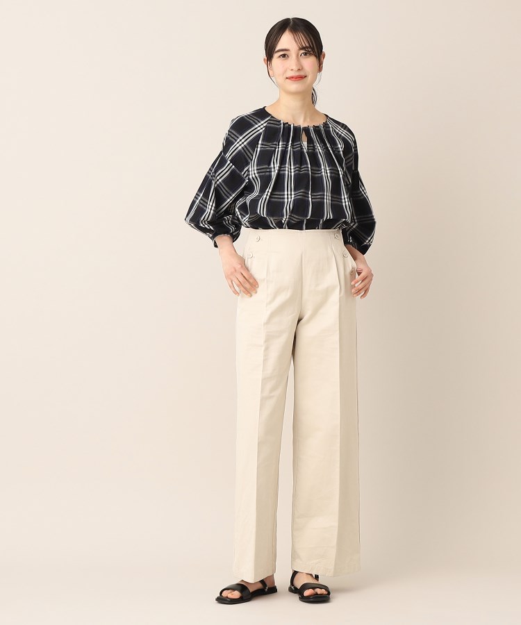 洗える】タック入りバルーンスリーブブラウス(XS~L)(シャツ 洗える】タック入りバルーンスリーブブラウス(XS~L)(シャツ