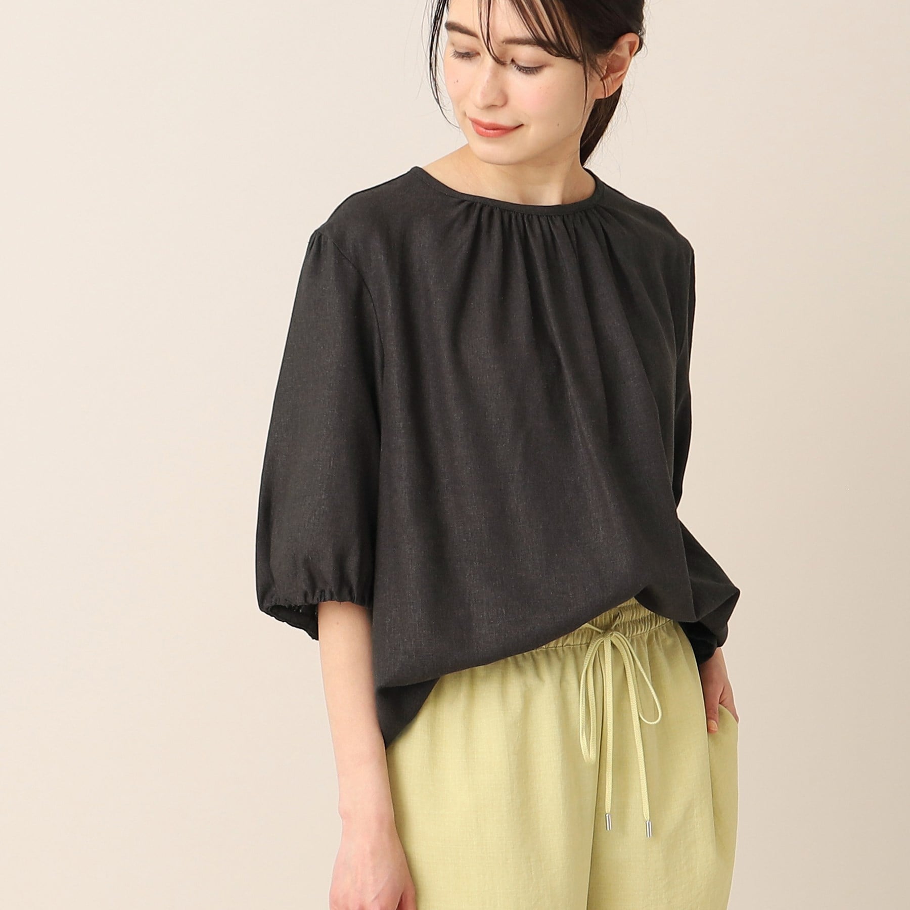 デッサン(レディース)(Dessin(Ladies))の【洗える】レーヨン麻ギャザーブラウス（XS～L）9