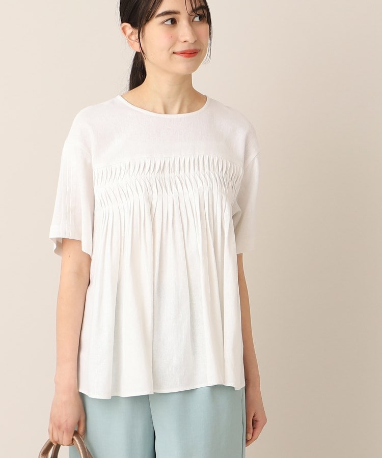 デッサン(レディース)(Dessin(Ladies))の【洗える】レーヨン麻タックブラウス（XS～L）1