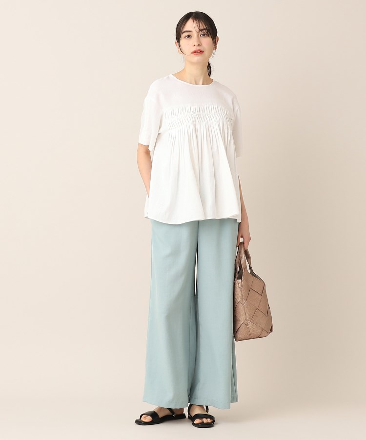 デッサン(レディース)(Dessin(Ladies))の【洗える】レーヨン麻タックブラウス（XS～L）2