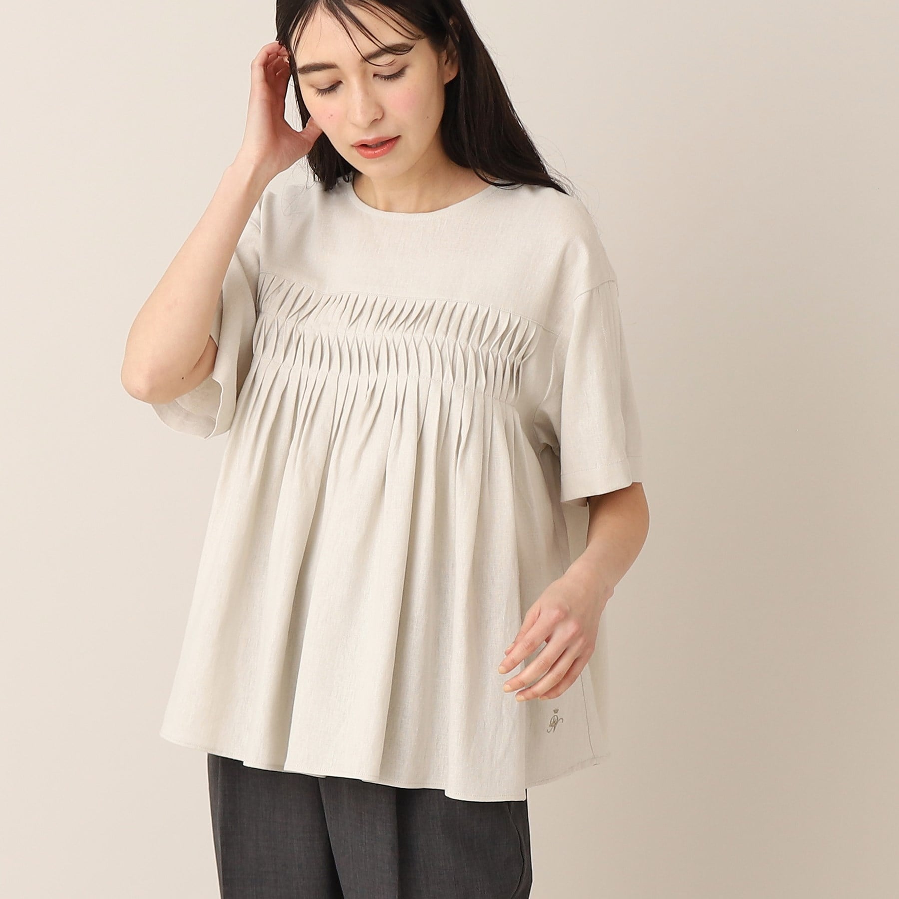 デッサン(レディース)(Dessin(Ladies))の【洗える】レーヨン麻タックブラウス（XS～L）9